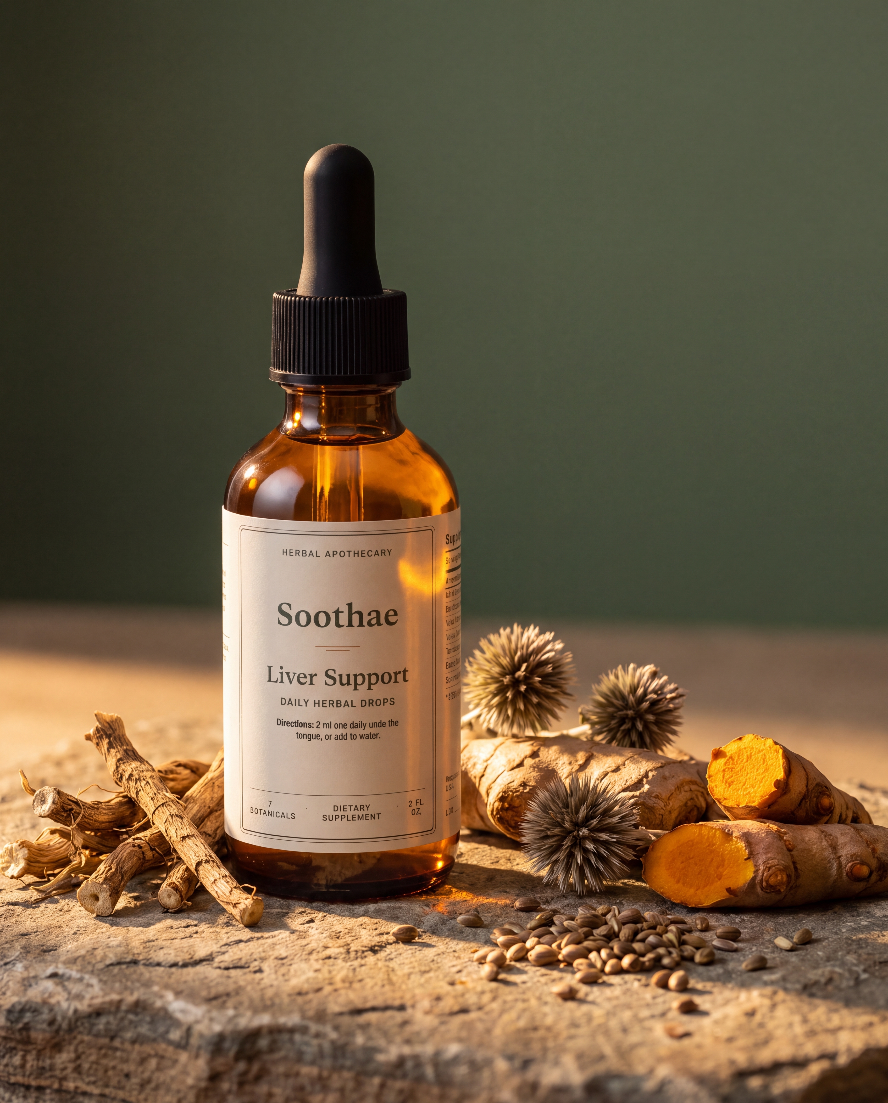 Soothae bottle with apothecary botanicals